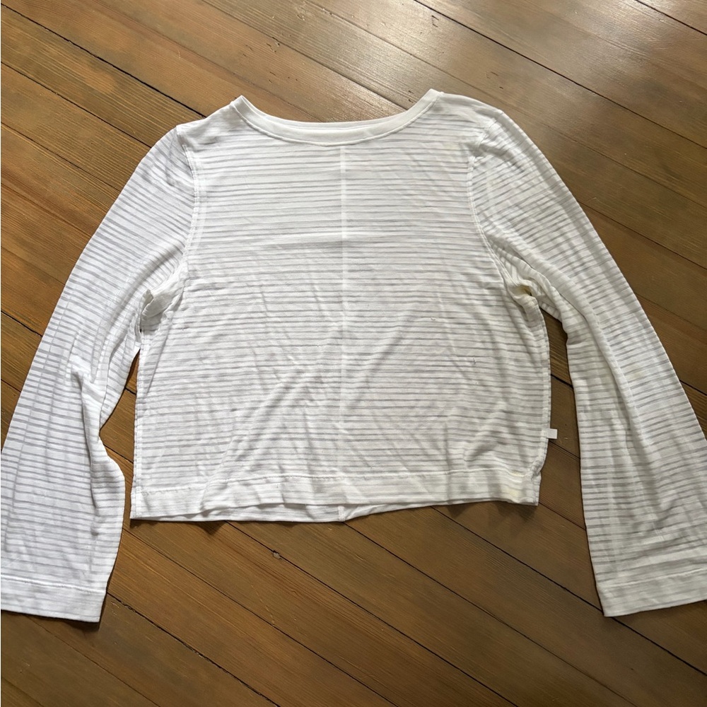 Lululemon White Striped Top